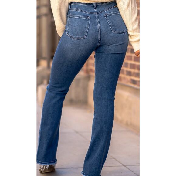 KanCan Fort Kent High Rise Button Fly Bootcut Jeans Women’s 28 Blue - Picture 2 of 9